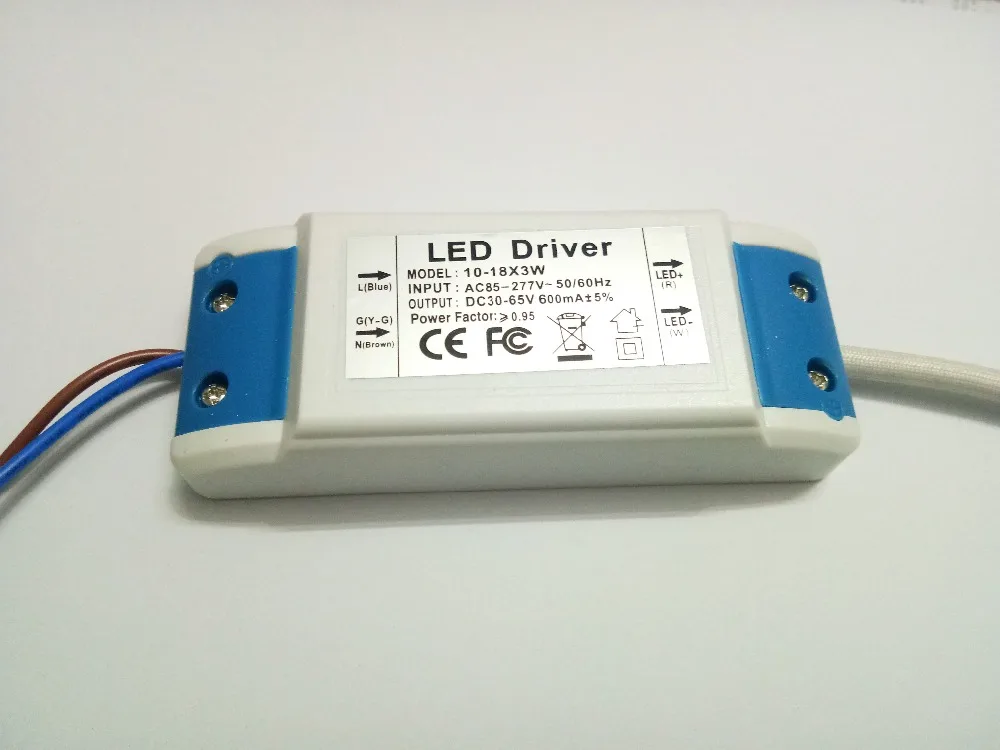 20 шт. 10 ~ 18x3 Вт светодиодный драйвер питания вход 85V 265V трансформатор выход DC30V 65V