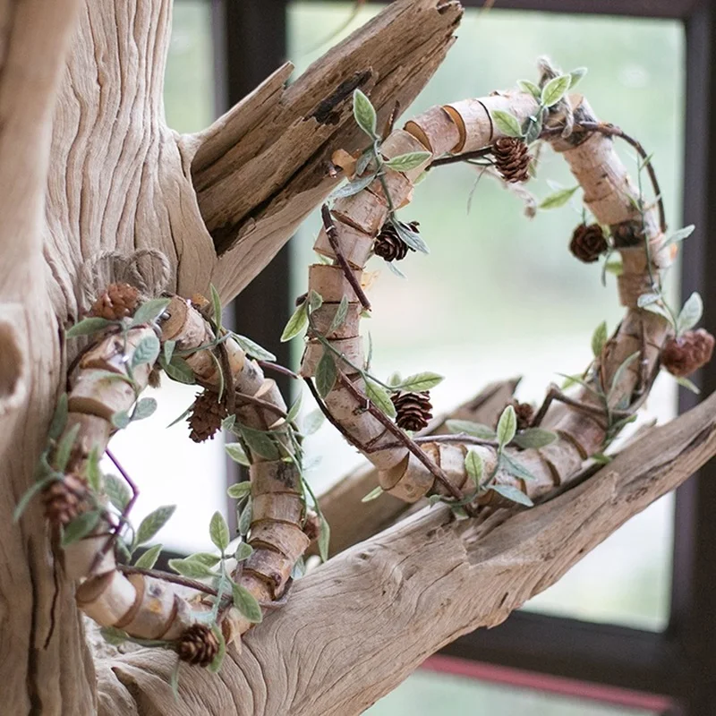 Дерево лоза венок плетеные ветви Березовая гирлянда из цельного дерева
