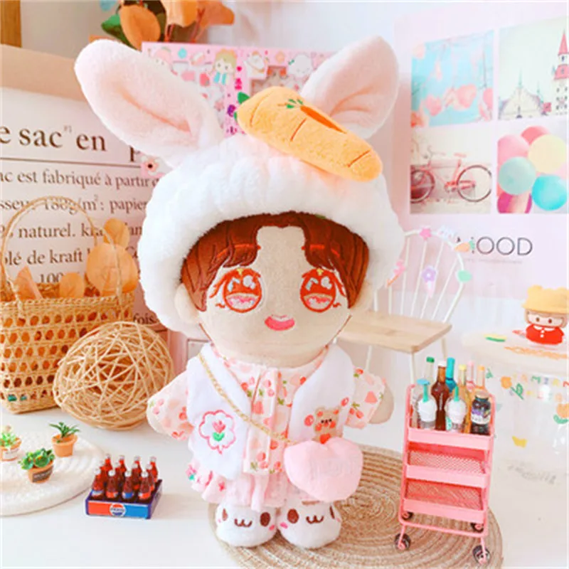 Chaleco de oso superior Floral, traje de 20cm, ropa de mu&ntilde;eca, estrella de peluche, accesorios cambiantes-0
