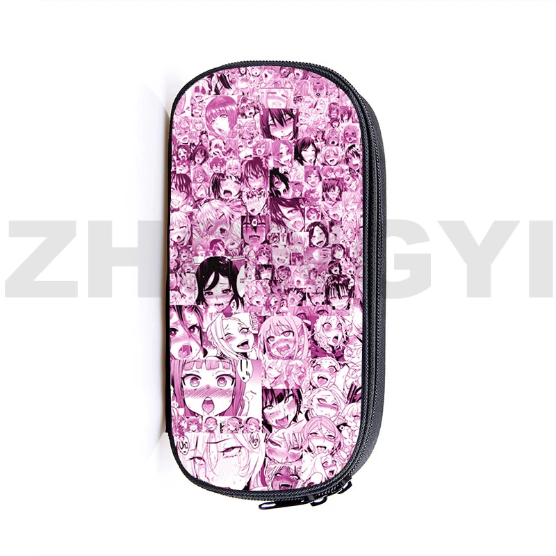 

2021 Hot 3D Ahegao Pencil Case Hentai Senpai Student Cute Cartoon School Supplies Kid Anime Pencil Pouch Lipstick Makeup Bags