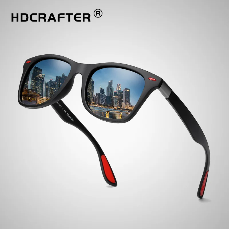 

HDCRAFTER Men Sunglasses Women Polarized Square Retro TR90 Classic Sun Glasses Driving Shades Goggle UV400 Gafas De Sol Mujer