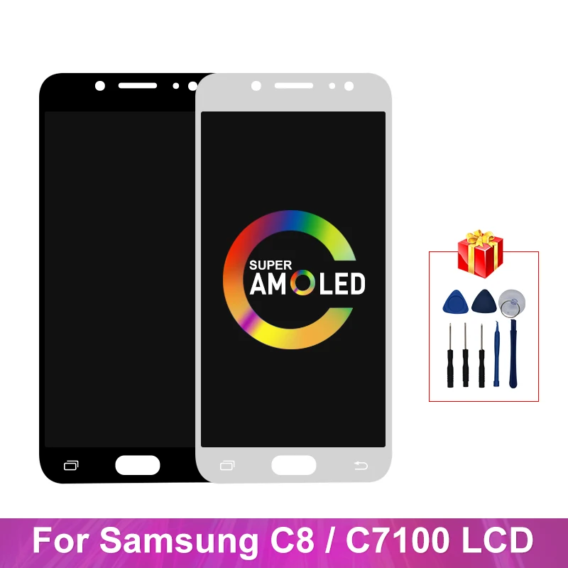 Супер AMOLED для Samsung Galaxy C8 дисплей C7100 ЖК сенсорный экран дигитайзер Запасные части