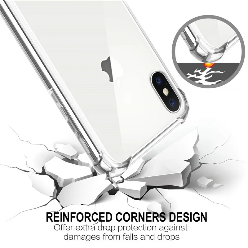 Тонкий прозрачный силиконовый чехол для iphone 11 pro max 11pro для iphone 6 6s 7 8 Plus x xr xsmax чехол для телефона для iphone 5S, se XS MAX чехол
