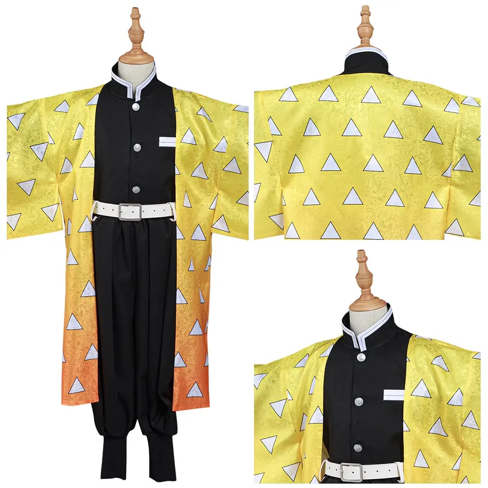 

Demon Slayer: Kimetsu no Yaiba Agatsuma Zenitsu Cosplay Costume Kids Kimono Outfits Halloween Carnival Suit