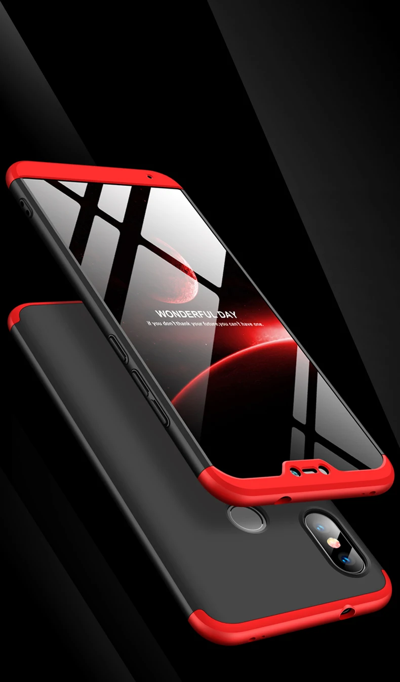 Xiaomi mi A2 Lite чехол Red mi 6 Pro Чехол с защитой на 360 градусов чехол для телефона для Xiaomi mi A2Lite Red mi 6Pro со стеклянной пленкой