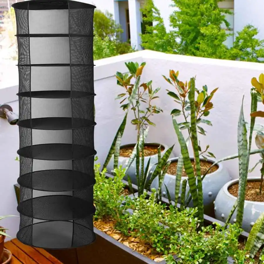 6/8 слоев сушилка для трав подвесная Складная сетка растений с молнией