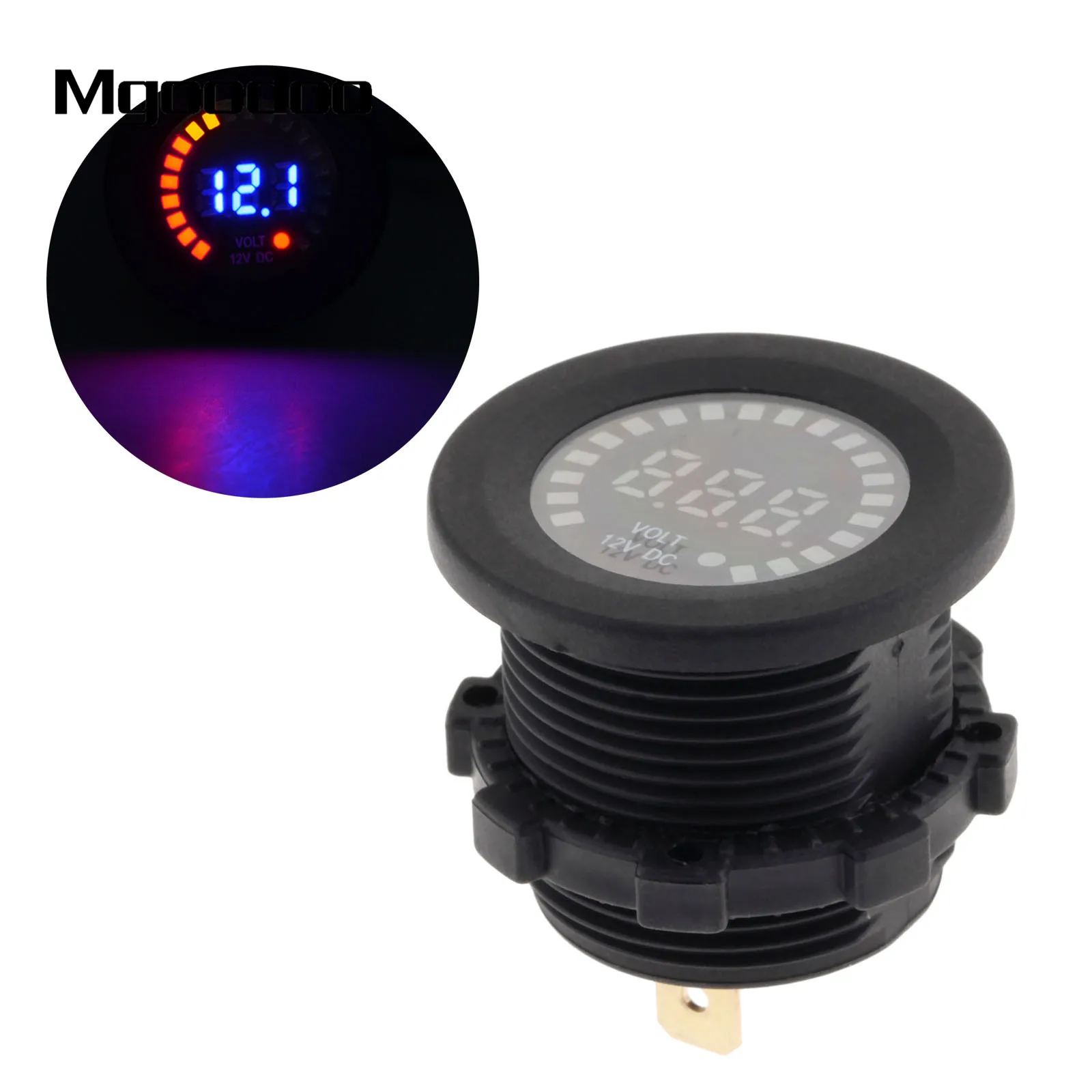 Автомобильный светодиодный вольтметр Mgoodoo с переключателем ВКЛ./ВЫКЛ.