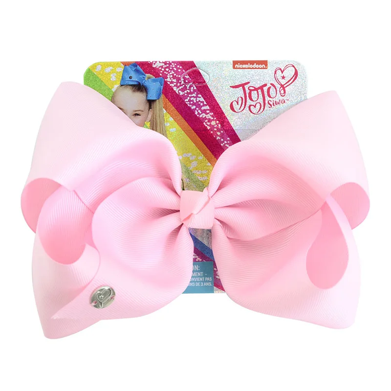 

8" Rainbow JoJo siwa Solid Bow Hair Clip For Kids Handmade Jumbo Hair Bow Hairgrips Hair Accessories