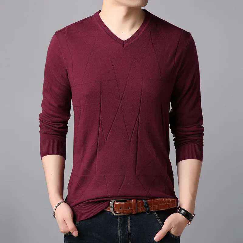 Осень 2020 Новая мужская Тонкая футболка с длинным рукавом Молодежный модный