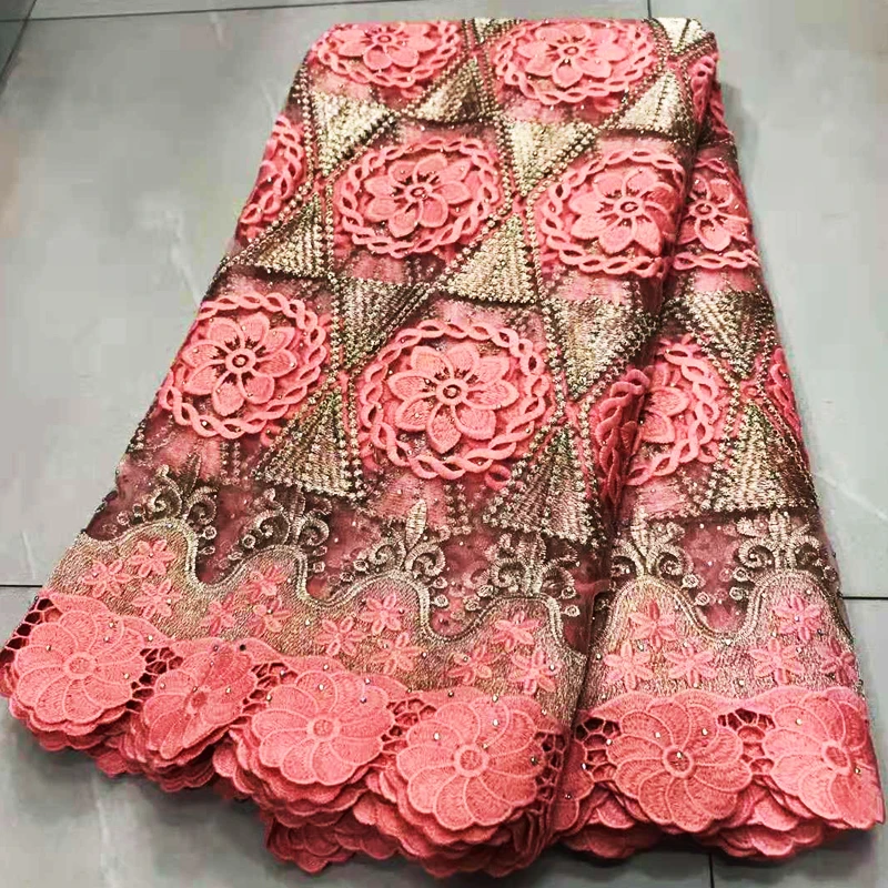 Африканская кружевная ткань 2020 французская с вышивкой нигерийский тюль камнями