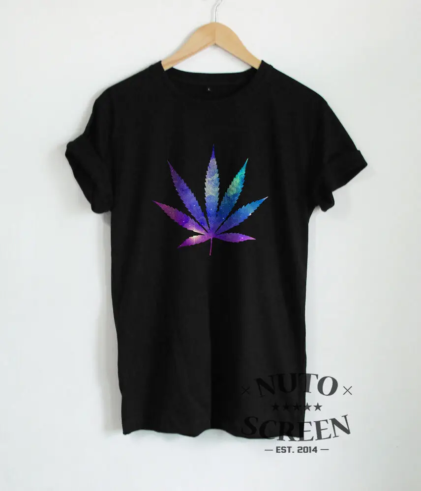 Мужская футболка с принтом марихуаны дизайнерские футболки галактики и конопли