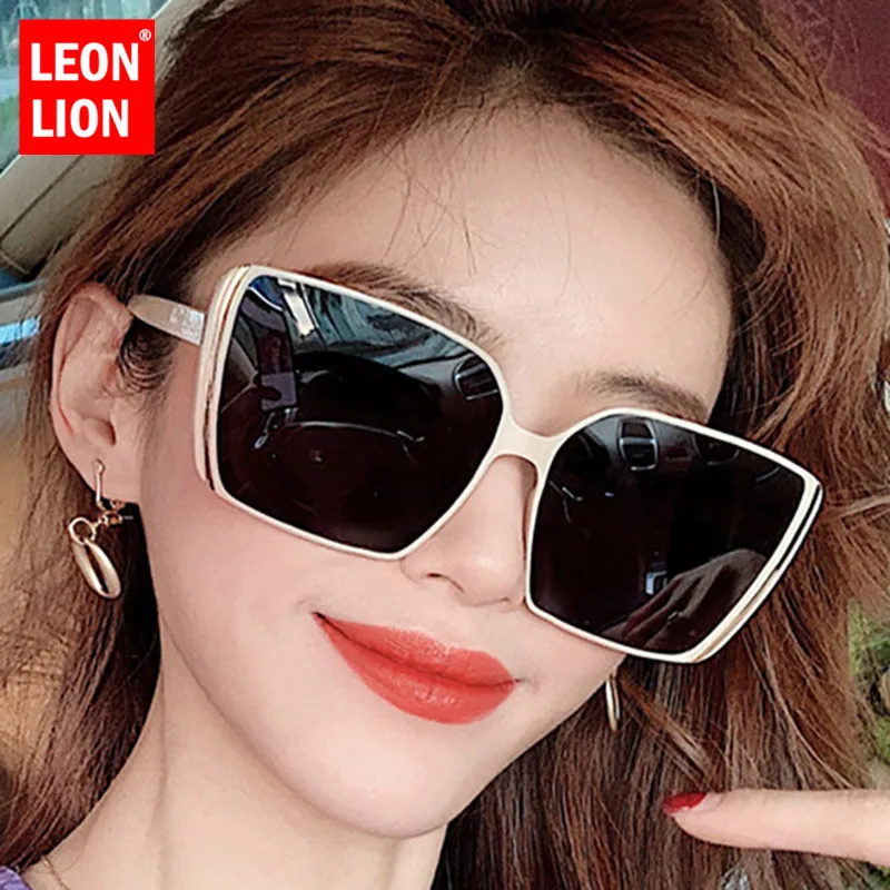

LeonLion Oversized Retro Sunglasses Women Vintage Sunglasses Women Luxury Brand Glasees for Women Square Oculos De Sol Feminino