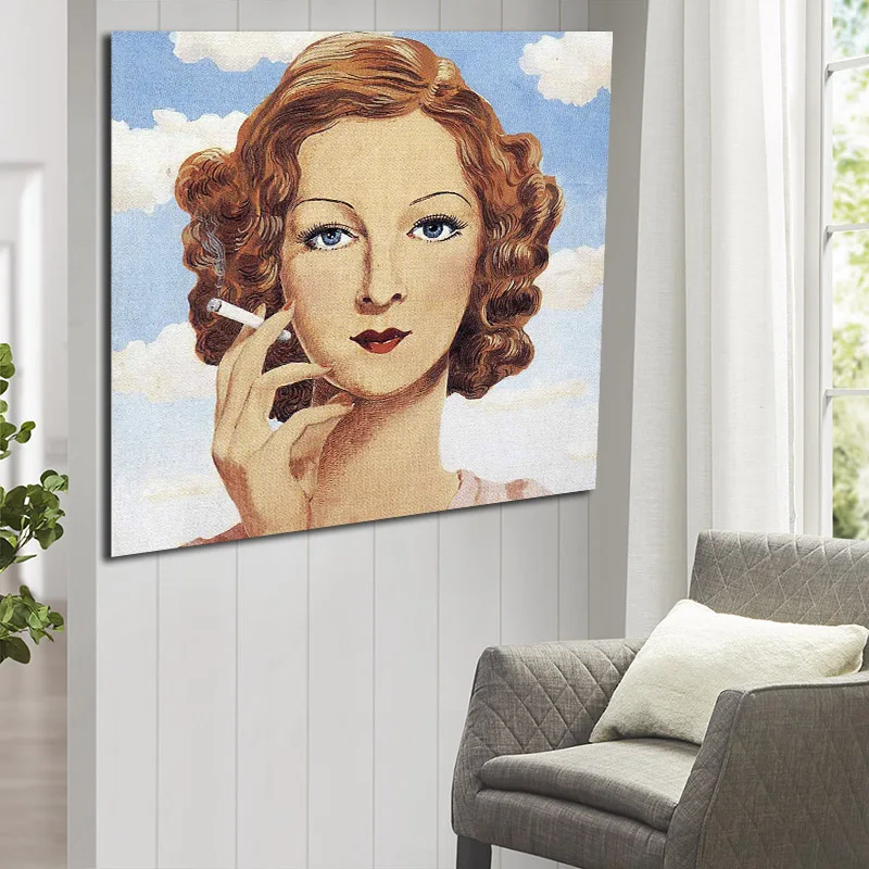 Плакат курительной женщины Magritte живопись домашний декор для гостиной креативные
