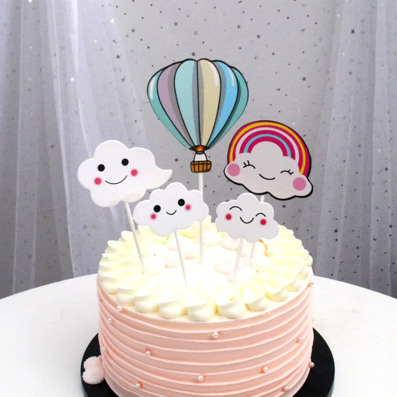 5 шт./компл. флажки для торта кекс воздушный шар радуги облака ношения с обувью