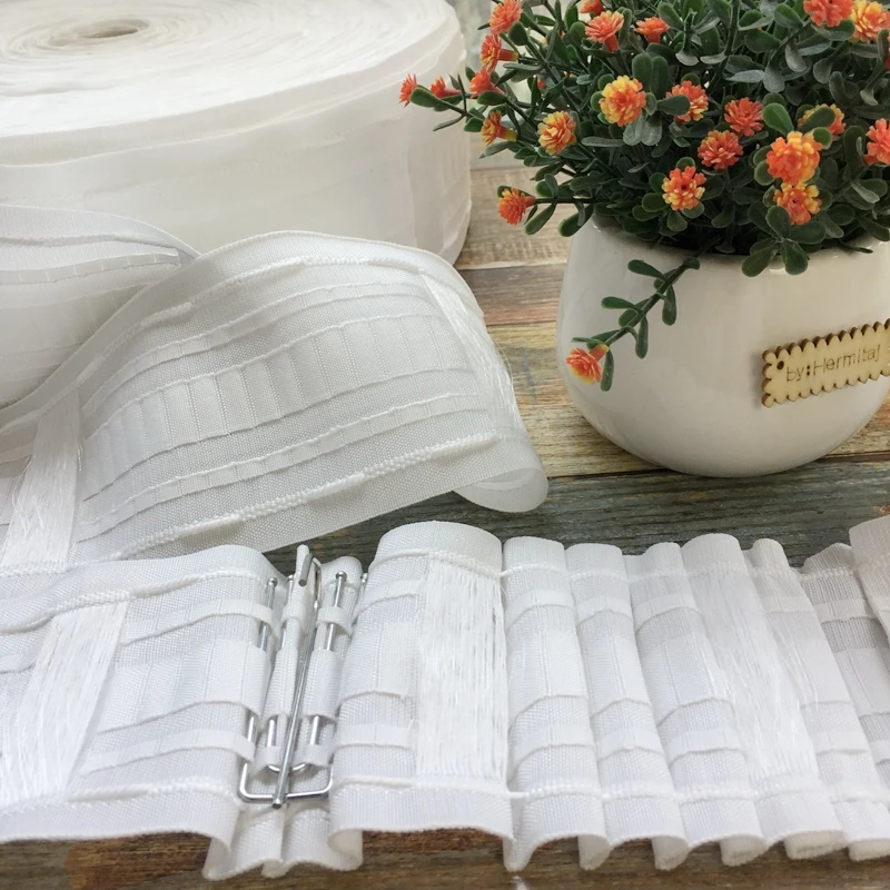 Многофункциональная плиссированная лента CP137H длина 5-30 метров с крючками для