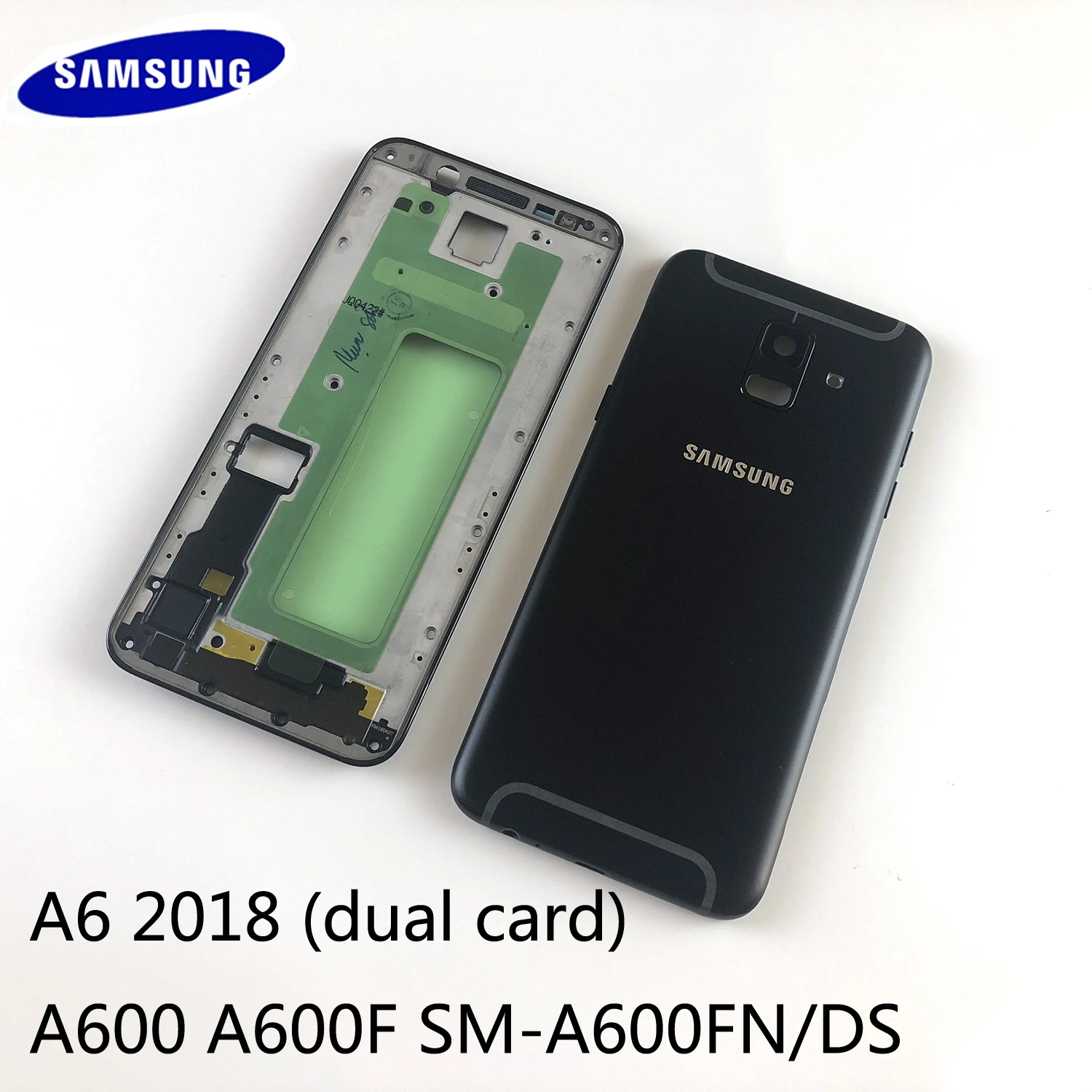Для Samsung Galaxy A6 2018 A600 A600F ЖК Корпус Передняя рамка + металлическая средняя Задняя