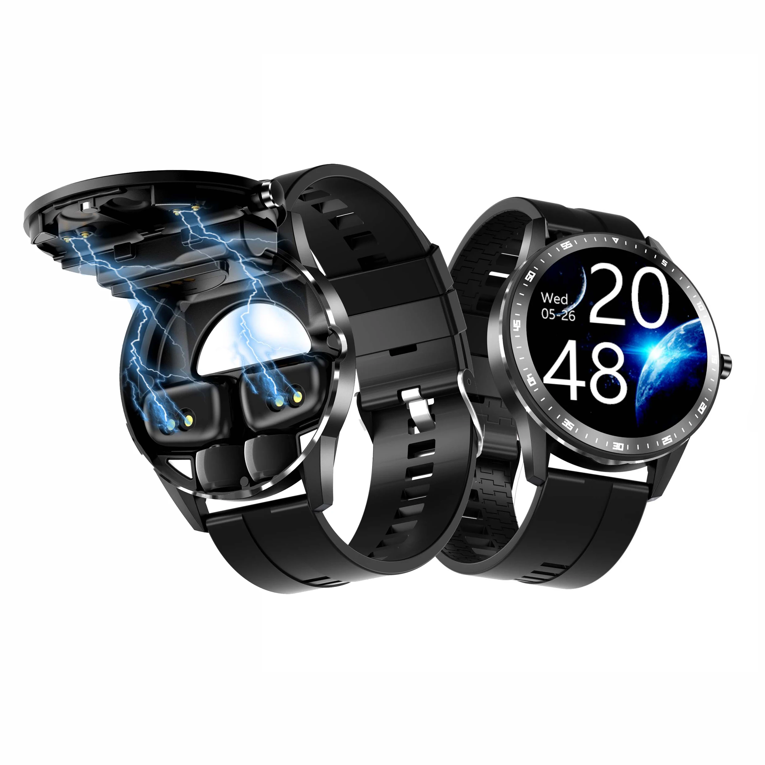 

Умные часы Bluetooth-наушники TWS 2 в 1 пульсометр монитор кровяного давления спортивные Смарт-часы фитнес-часы для Android IOS