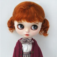 jd294 fashion mohair bjd wigs for size 8 9inch 9 10inch doll twintail mohair doll hair top doll accessories