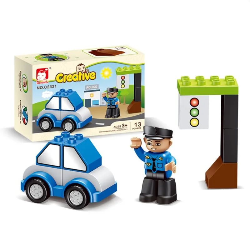 Legoing duploed большой размер строительные блоки персонаж сцена красочные комбинации