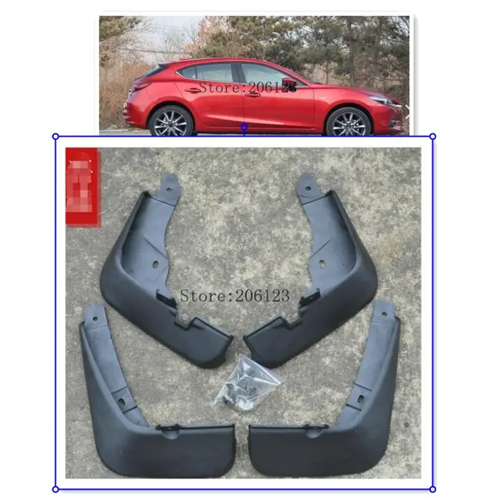 Набор автомобильных брызговиков для Mazda 3 (BM) Axela хэтчбек 2014 2015 2016 2017 Брызговики от
