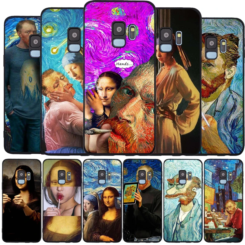Твердый чехол с забавным рисунком Ван Гога Моны Лизы Мягкий Силиконовый ТПУ