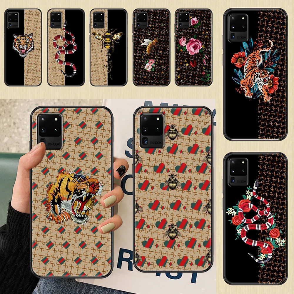 Итальянские модные змея марки Тигр чехол для телефона Samsung Galaxy Note 4 8 9 10 20 S8 S9 S10 S10E
