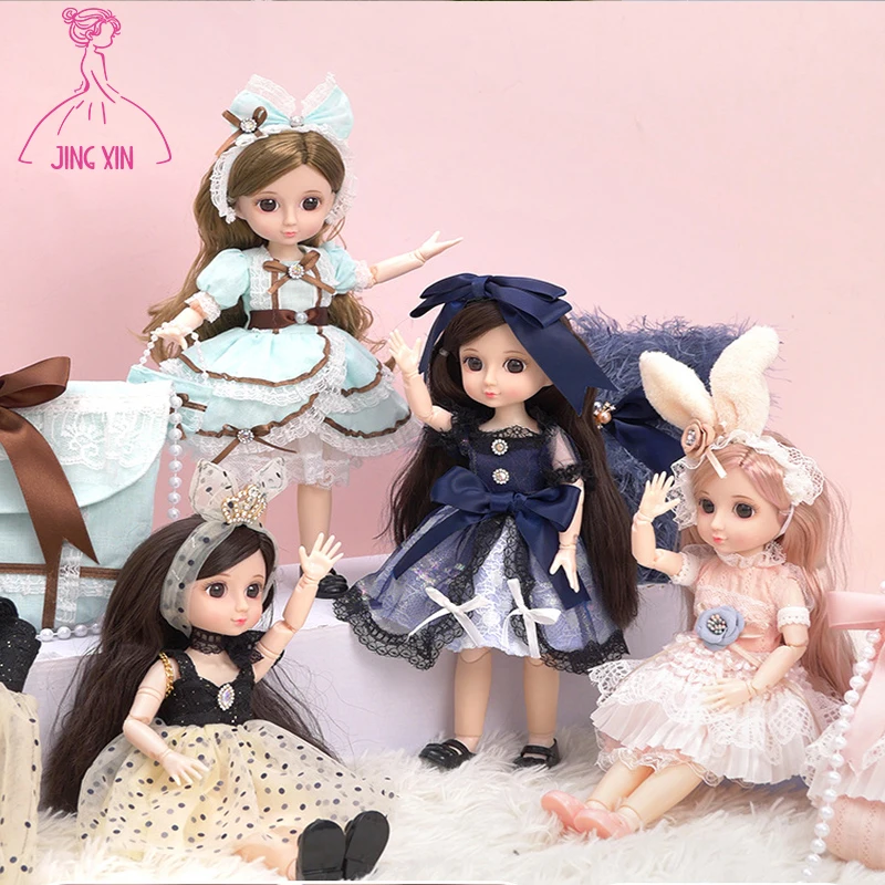 

30 см в стиле «Лолита» платье Bjd кукла 13 суставов Красота Make Up DIY Bjd платье ткань для 1/6 игрушки Bjd лучшие подарки для девочек Красота игрушка