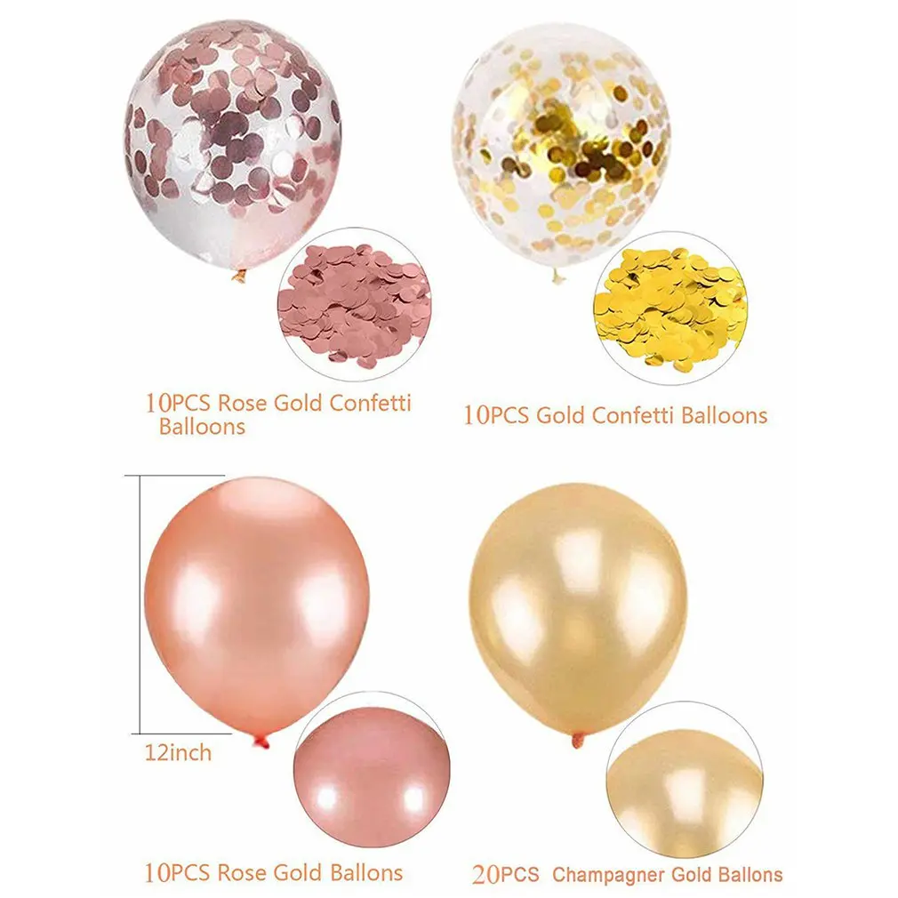 

50pcs decorative Rose Gold Confetti Balloons Latex sequined party Birthday Wedding Festival Party Decorations