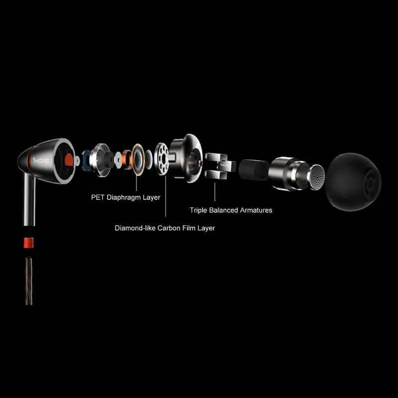 1more E1010 Quad Driver In-Ear наушники с микрофоном Hi-Fi высокого разрешения Наушники