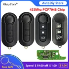 Ключ дистанционного управления Okeytech, 3 кнопки, 433 МГц, чип PCF7946, ключ дистанционного управления для Fiat 500 Doblo Qubo Grande Punto 2006-2013 Delphi BSI