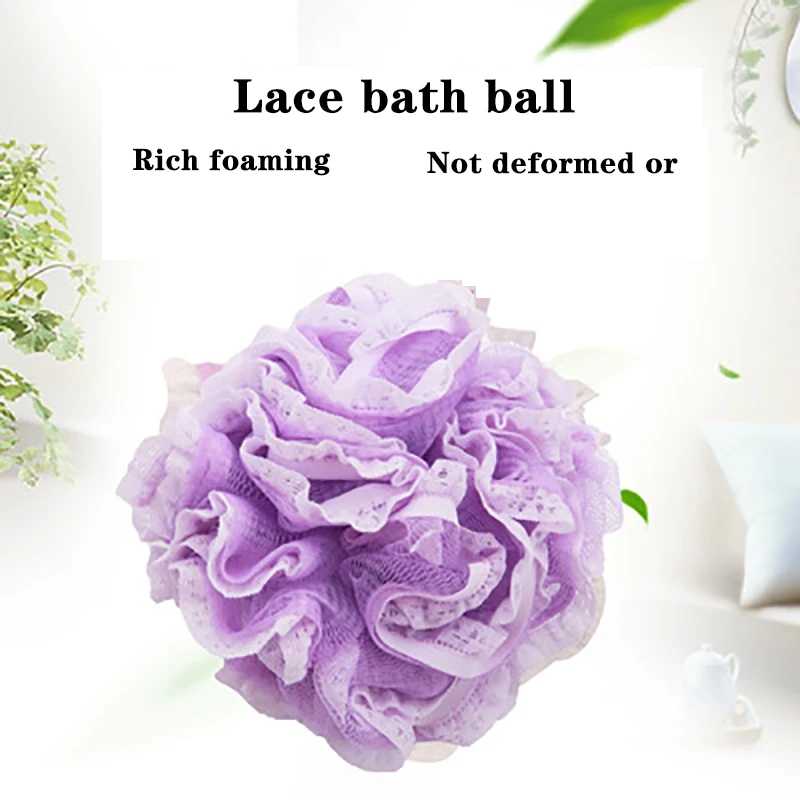 Zhang Ji New Style  1PC  Lace Mesh Double Bath Ball Massage Skin Bath Rub Body Bathroom Accessory Color Random