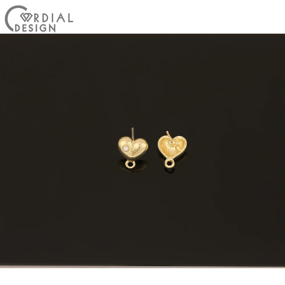 

Cordial Design 100Pcs 10*11MM Jewelry Accessories/DIY/Heart Shapes/Earrings Stud/Imitation Pearl/Jewelry Findings & Components