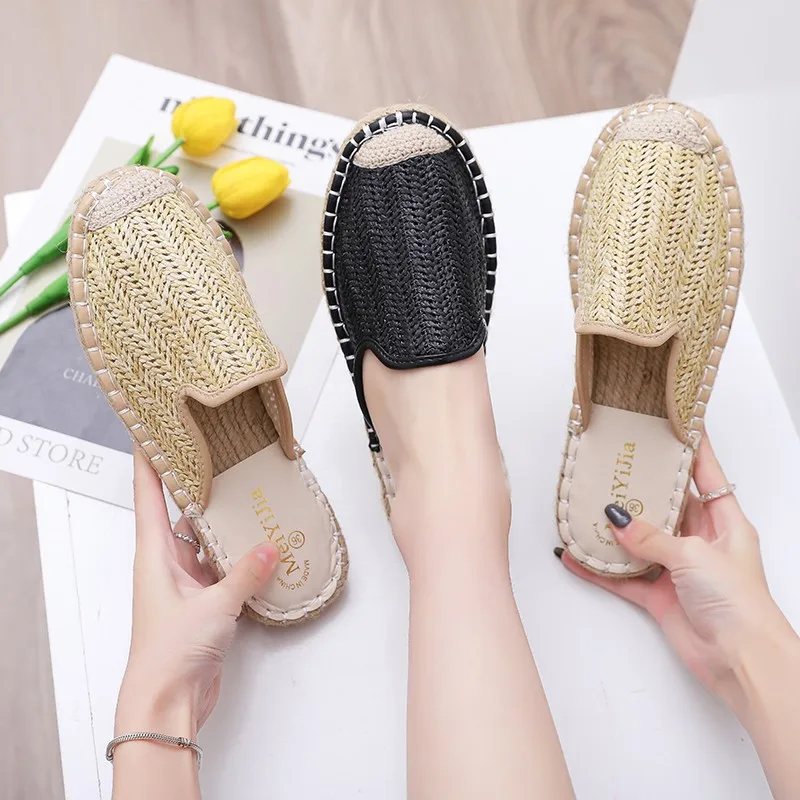 

Женские домашние тапочки, однотонные, с круглым носком, на плоской подошве, весна 2021