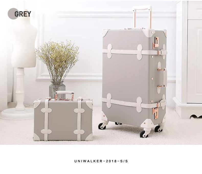 UNIWALKER 1" 20" 2" 24" 2" Винтажный чемодан для путешествий, устойчивый к царапинам багаж на колесиках, сумки 20 для переноски багажа