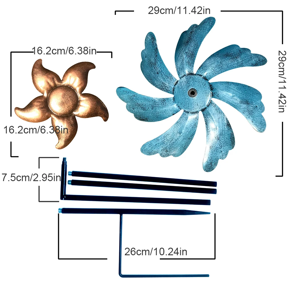 

Wind Sculpture Spinner Garden Ornament Windmill Multicolor 360 Degrees For Outdoor Yard Lawn Iron Windmill Garden Decoration