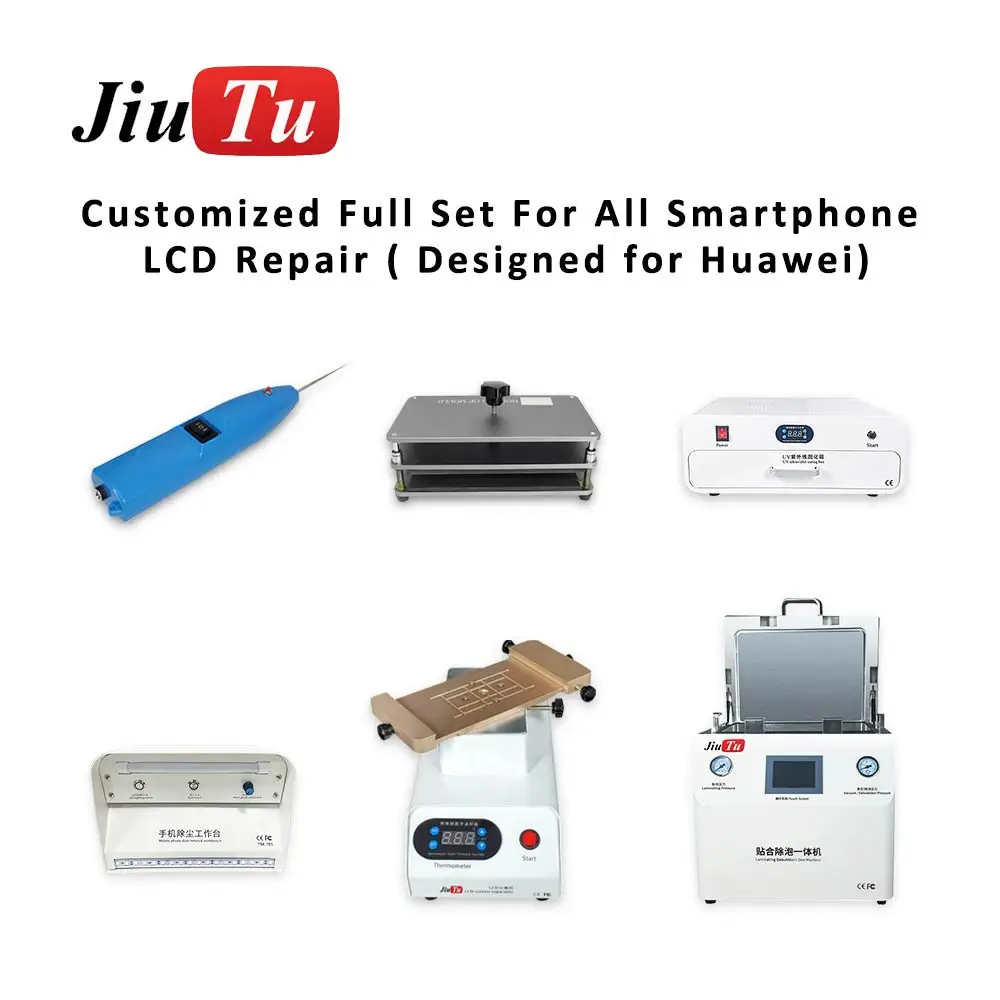 

Full Set LCD OCA Laminator+Bubble Remover+Glue Cleaning+Rotary Separator Plate and Bezel Alignment Mold for Mobile Phone Repair