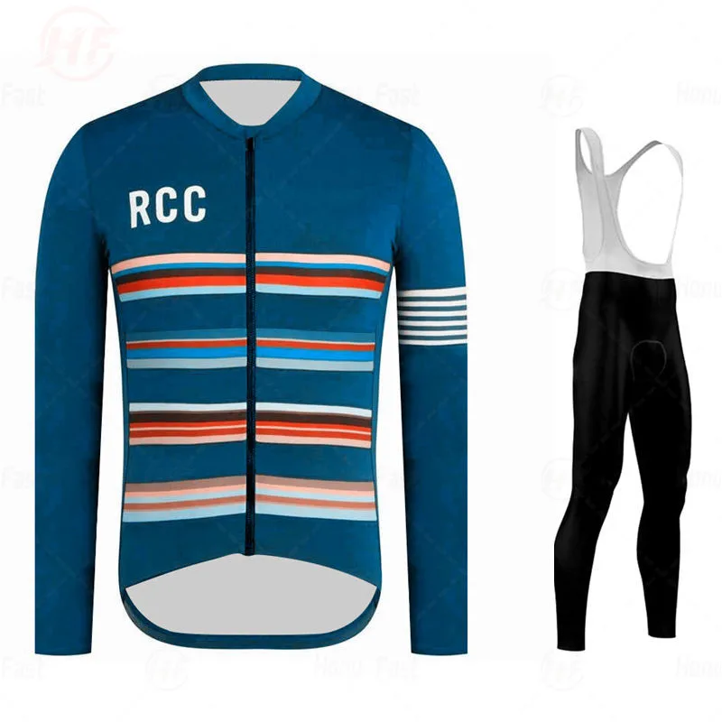 

RCC TEAM 2021 Breathable Cycling Clothes Set Long Sleeve Summer Jersey men suit outdoor bike MTB clothing paded Raphaing Maillot