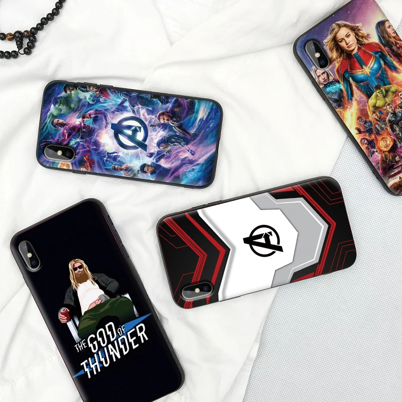 Marvel The Avengers Чехлы для мобильных телефонов iPhone X XS MAX XR 6 s 7 8 Plus модные мягкие
