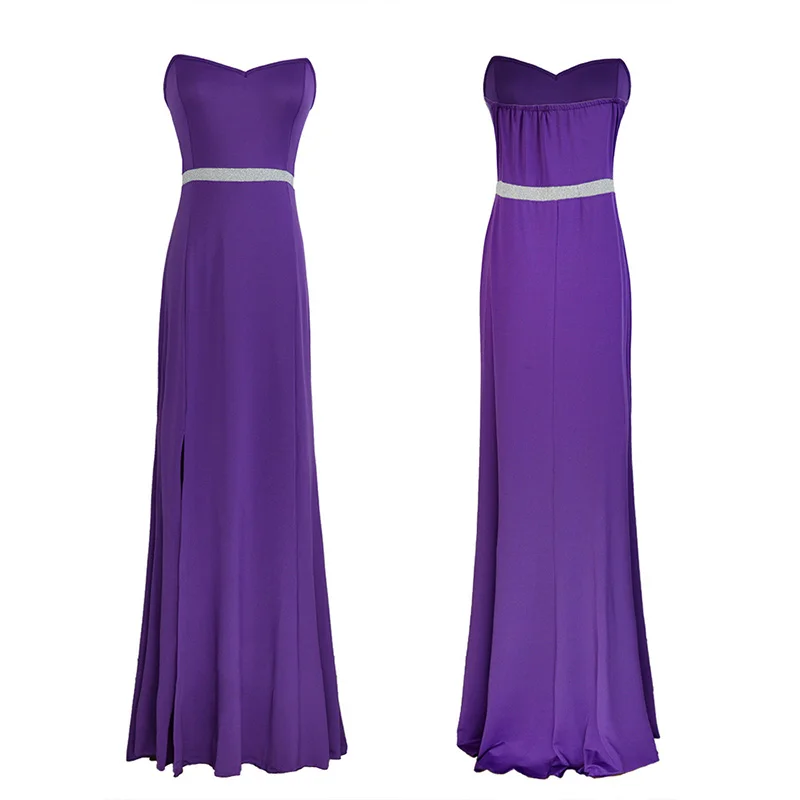 

Leosoxs 2021 Summer New Women's Fashion Sexy Solid Slash Neck Off Shoulder Sleeveless Backless Split Ankle Lenght Dress Ladies