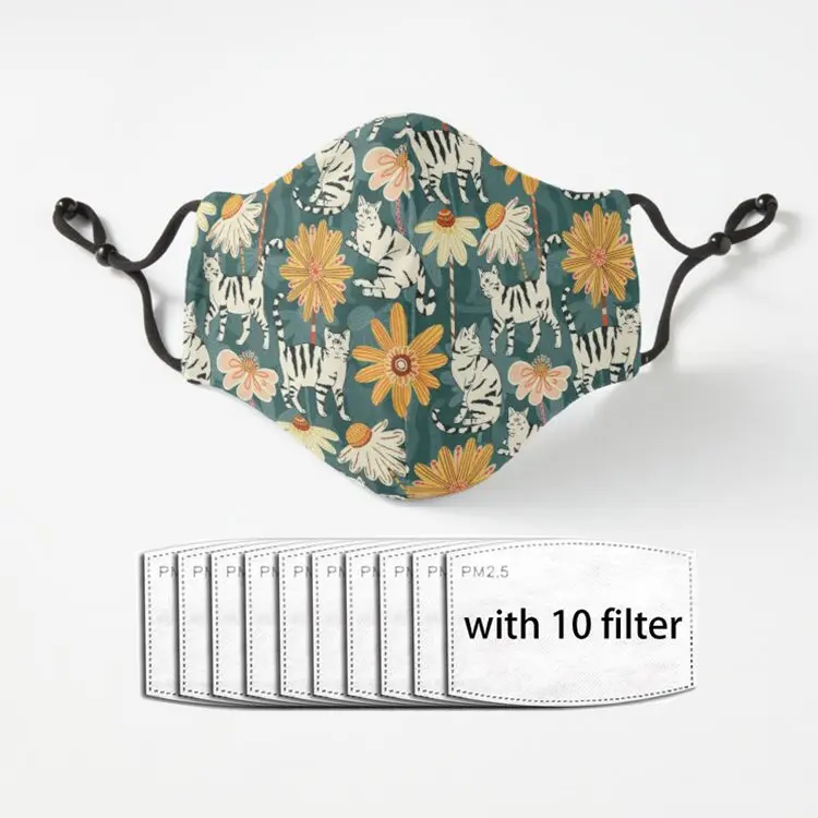 

Маргаритка, кошки, темно-синяя маска, искусственная ткань, забавный пылезащитный чехол для лица, маска