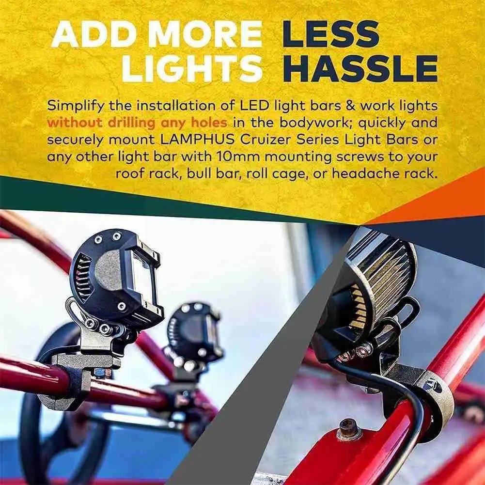 

Универсальный кронштейн для противотумансветильник фар B1O6, удобный зажим для точечных светильников, из алюминия и резины, 2 шт., 25-30 мм