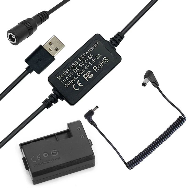 Gonine-adaptador de corriente de Cable de ACK-E10 USB, LP-E10 de batería ficticia, acoplador de CC, agarre para Canon EOS 1100D 1200D 1300D X50 X70