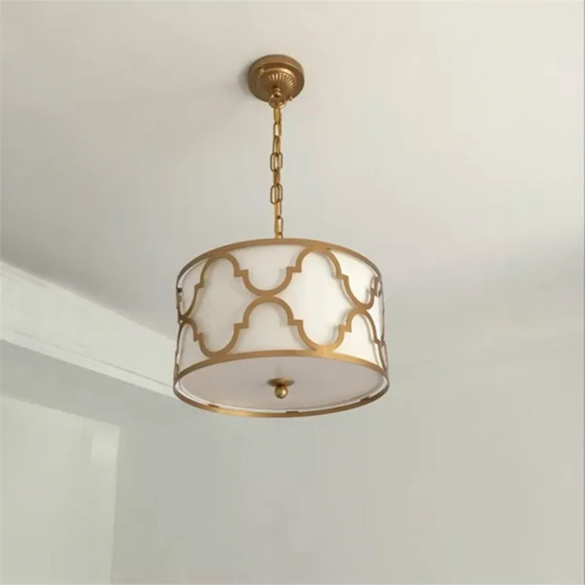 Американские Золотые железные подвесные светильники в стиле ретро для спальни