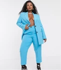 Женский костюм из блейзера и брюк, деловая одежда синего цвета для офиса, брюки, деловой смокинг, на заказ, костюмы Индивидуальный Пошив