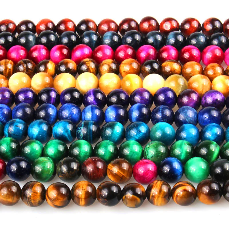 Free Shipping Natural Stone Blue Lapis Lazuli Tiger Eye Agata Round Loose Beads 16