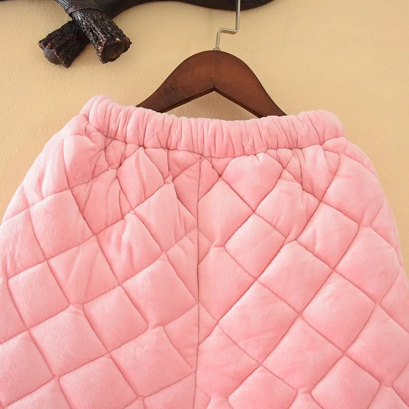 

Lovely Pink Coral Fleece Flannel Cartoon Homewear Sleepwear Pajamas Suit Children Winter New 2PCS Sleep Set Intimate Lingerie
