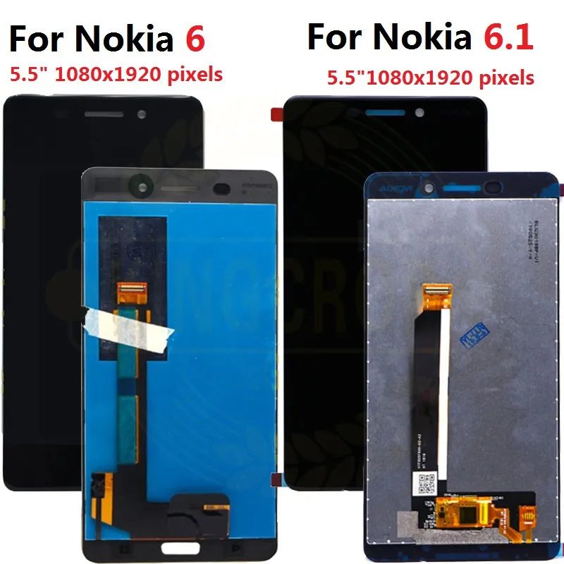 Для Nokia 6 TA-1021 1 TA-1043 TA-1045 TA-1050 TA-1054 TA-1068 ЖК-дисплей сенсорный экран стеклянная панель