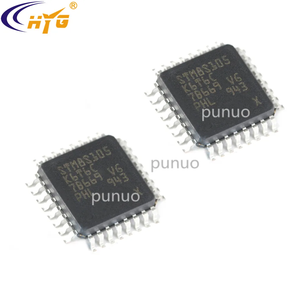 Оригинальный аутентичный STM8S105K6T6C Инкапсуляция QFP32 2 95-5 5 В 8b MCU ADC 32 КБ флэш-чип