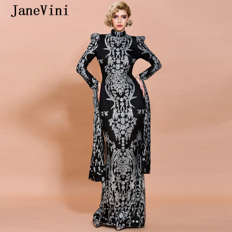 Женское платье с длинным рукавом и молнией на спине высоким воротником|Платья