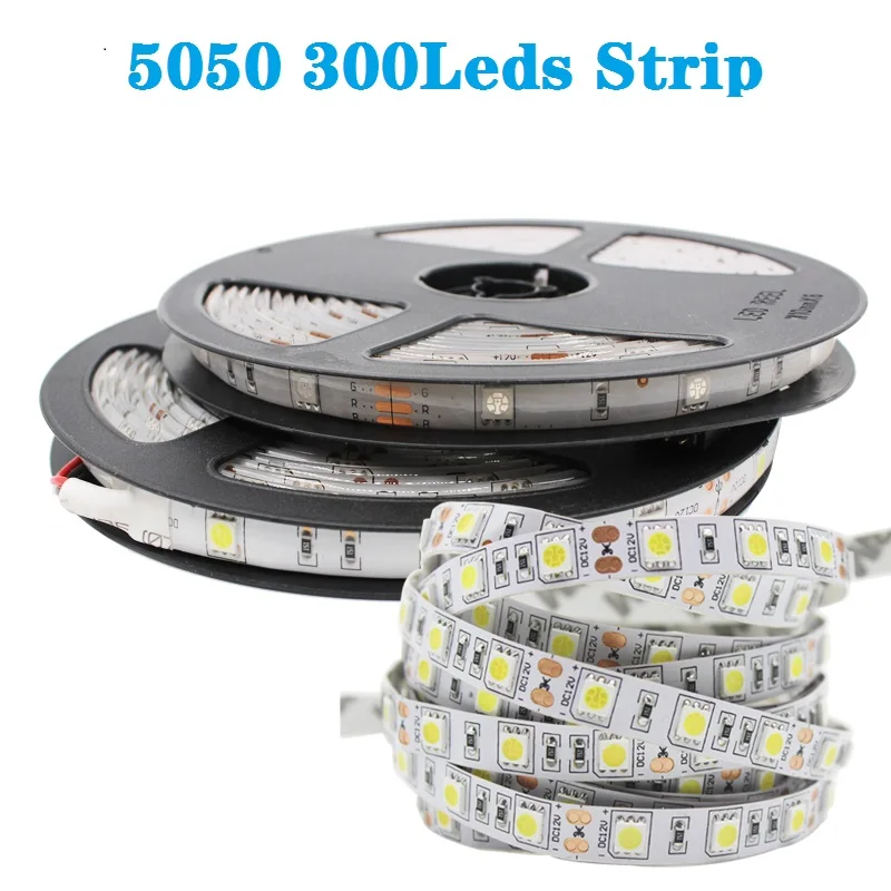 Водонепроницаемая светодиодная лента SMD 5050 RGB 12 В 5 м Светодиодная с теплым белым